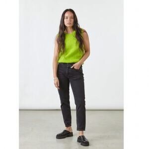 Decade Momo black high rise tapered mom jeans